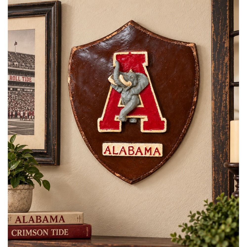 Vintage Alabama Crimson Tide Elephant Wall Plaque Handmade College Football